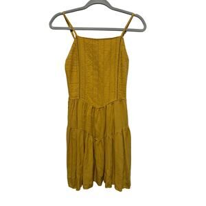 Wild Fable Mustard sundress Size small tank embordered front  fairy cottage
